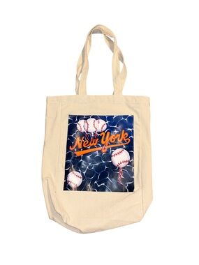New York Mets Graphic Canvas Tote Bag, Cream